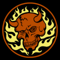 Flaming Devil Skull 01