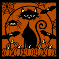 Cat with Pumpkins 02