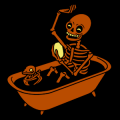 Skeleton Taking a Bath