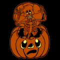 Skeleton in Pumpkin