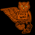 Vintage Owl This Way Left