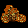 Skeleton Riding Motorcycle