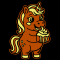 Unicorn with Cup Cake