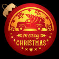 Merry Christmas Truck with Tree 01 CO