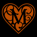 Heart Script Letter M 01