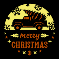 Merry Christmas Truck with Tree 02