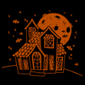 Halloween House with Moon