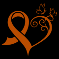 Breast Cancer Heart Ribbon and Butterflies