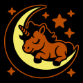 Baby Unicorn Asleep on Crescent Moon 02