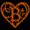 Heart Script Letter B 02