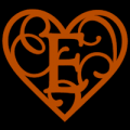 Heart Script Letter E 02