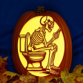 Skeleton on Toilet CO