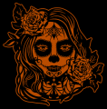 Sugar Skull Woman with Flowers