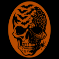 Skull with Bats and Spider