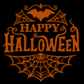 Happy Halloween Spiderwebs and Bat