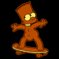 Bart Simpson Skateboarding Naked