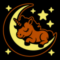 Baby Unicorn Asleep on Crescent Moon 01