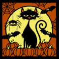 Cat with Pumpkins 01