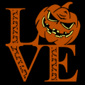 Love Pumpkin with Skulls