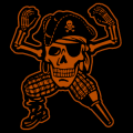 Vintage Pirate Skull with Peg Leg