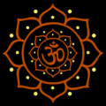 Om Symbol in Mandala Flower