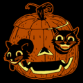 Vintage Cats in Pumpkin