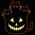 Three Cats and a Pumpkin