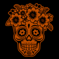 Sugar Skull with Flowers 01