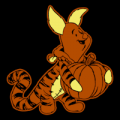 Piglet in Tigger Costume