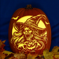 Scary Witch with Pumpkin CO