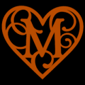 Heart Script Letter M 02