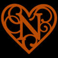 Heart Script Letter N 02