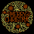 Round Merry Christmas Design 02