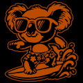 Surfing Koala