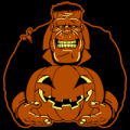 Frankenstein Holding Pumpkin 02