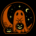 Ghost with Pumpkins