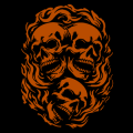 Three Burning Skulls