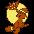 Halloween Bat and Cat