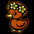 Cute Ducky with Flowers