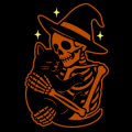 Skeleton Holding Cat 01