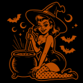 Cartoon Witch Pin Up 03