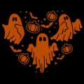 Ghost Pumpkins Bats Heart