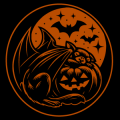 Bat Sleeping on Pumpkin
