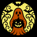 Ghost Holding Pumpkin 02