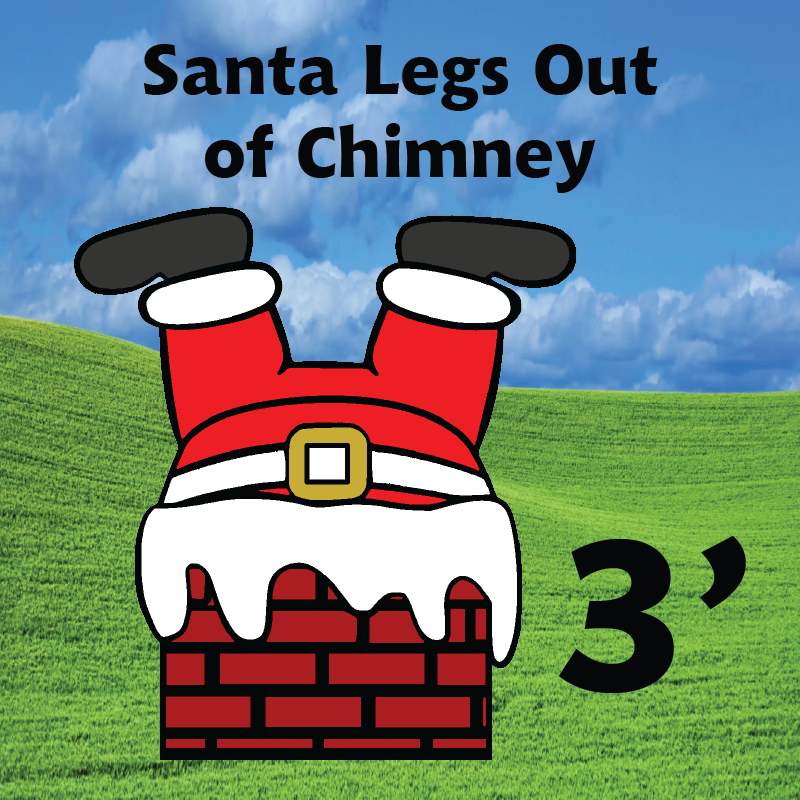 Santa Legs Out of Chimney 3ft - StoneyKins Yard Art Patterns