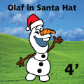 Olaf in Santa Hat 4ft