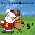 Santa and Reindeer 5 Foot