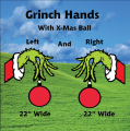 Grinch Hands with X-MAS Ball
