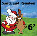 Santa and Reindeer 6 Foot