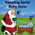 Santa Kneeling in front of Baby Jesus 4ft